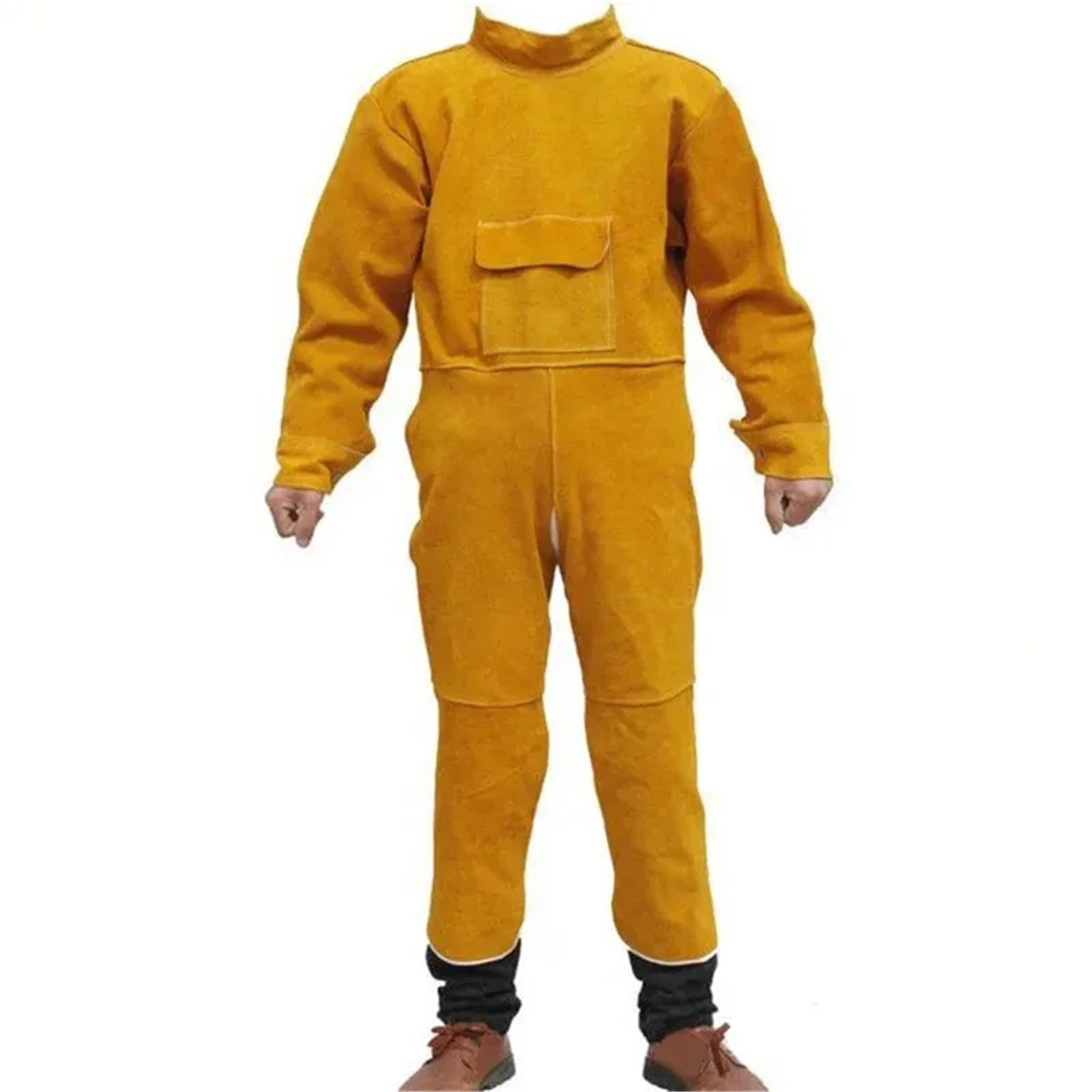 Leather Welding Jacket | Heavy Duty Welding Apron With Welder Sleeves, Adjustable Buckle Strap, Fire/Heat Resistant