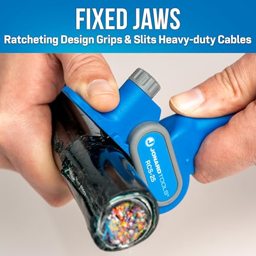 Cortador de cables pelacables redondo Jonard Tools RCS-25 longitudinal y radial 3
