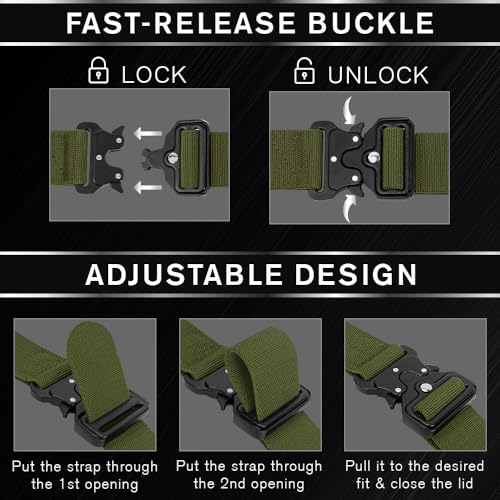 Image of TECEUM Tactical Belt - Heavy-Duty & Quick Release - Military, Work, Rigger, Duty & Utility Belt for Men