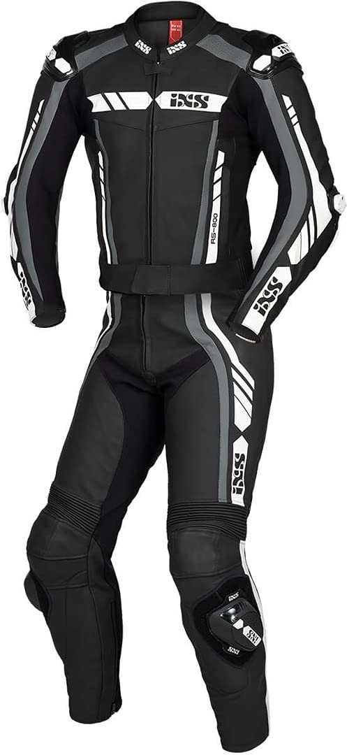 IXS Sport RS-800 1.0 Dwuczęściowy skórzany kombinezon motocyklowy, czarny/szary/biały, Long 98