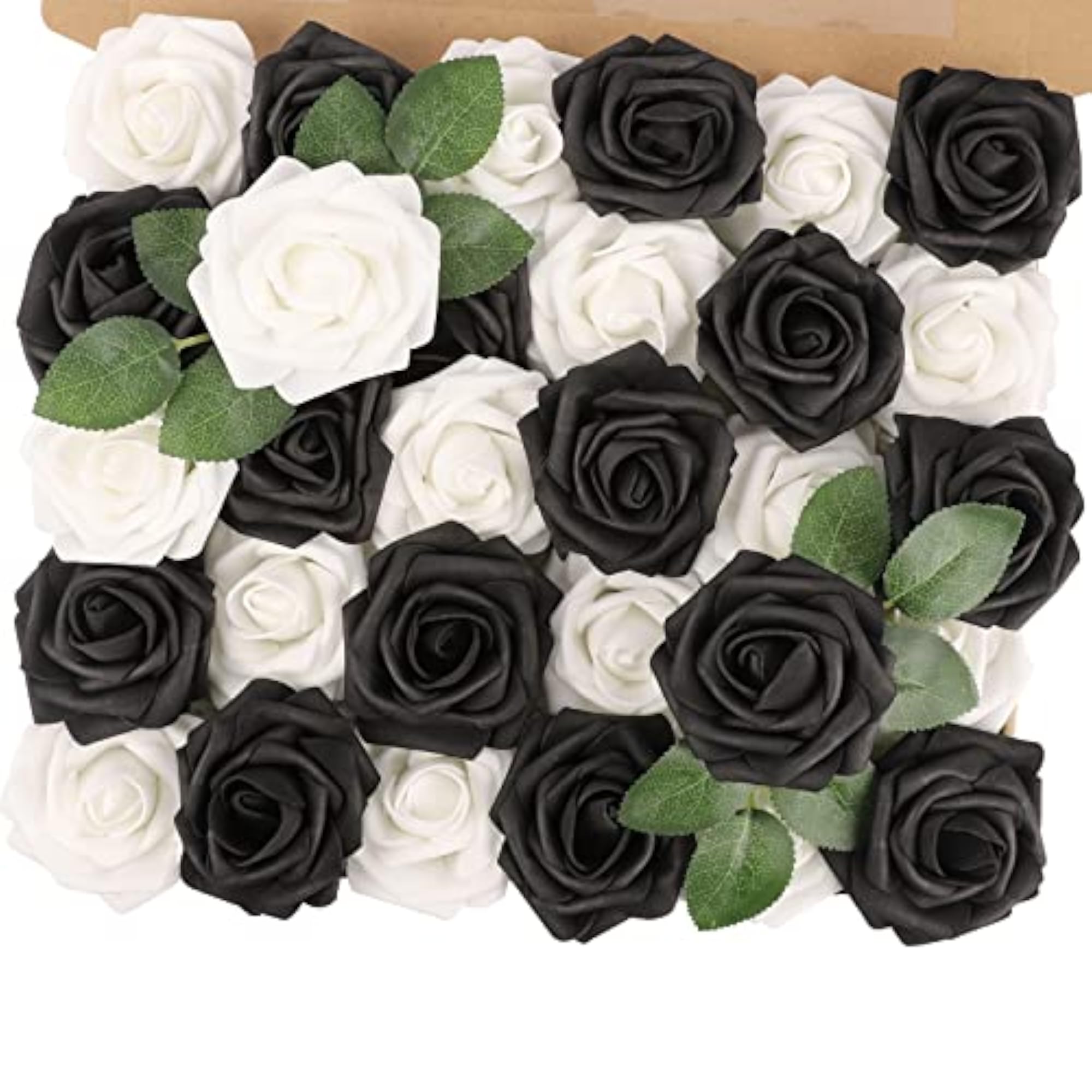 Black and White Foam Roses for Weddings
