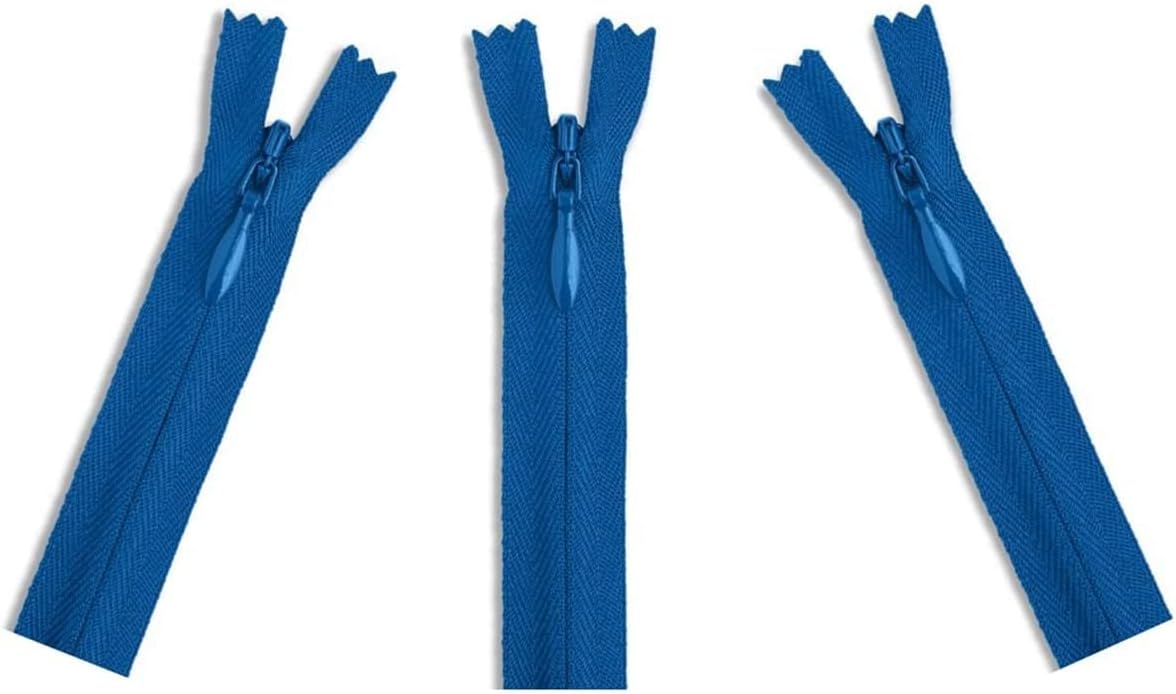 Invisible (Conceal) YKK Zippers - Perfect for Clothes, Crafts & Sewing Projects - Color: Royal Blue #558 - Choose Your Length - Made in The United States (3 Zippers Per Pack) (30" Inches)