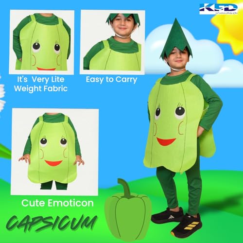 Image of Kaku Fancy Dresses Fruit and Vegetable Costume Paper Cutout with Cap For Kids | Healthy Food Costume For Boys & Girls (Tracksuit Not Included)