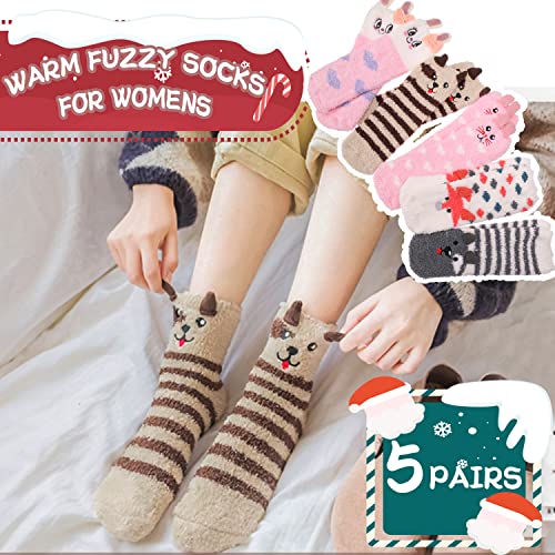 Image of ProEtrade Fuzzy Socks for Women Teen Girls Fluffy Christmas Cozy Slipper Cabin Soft Winter Warm Fleece Socks