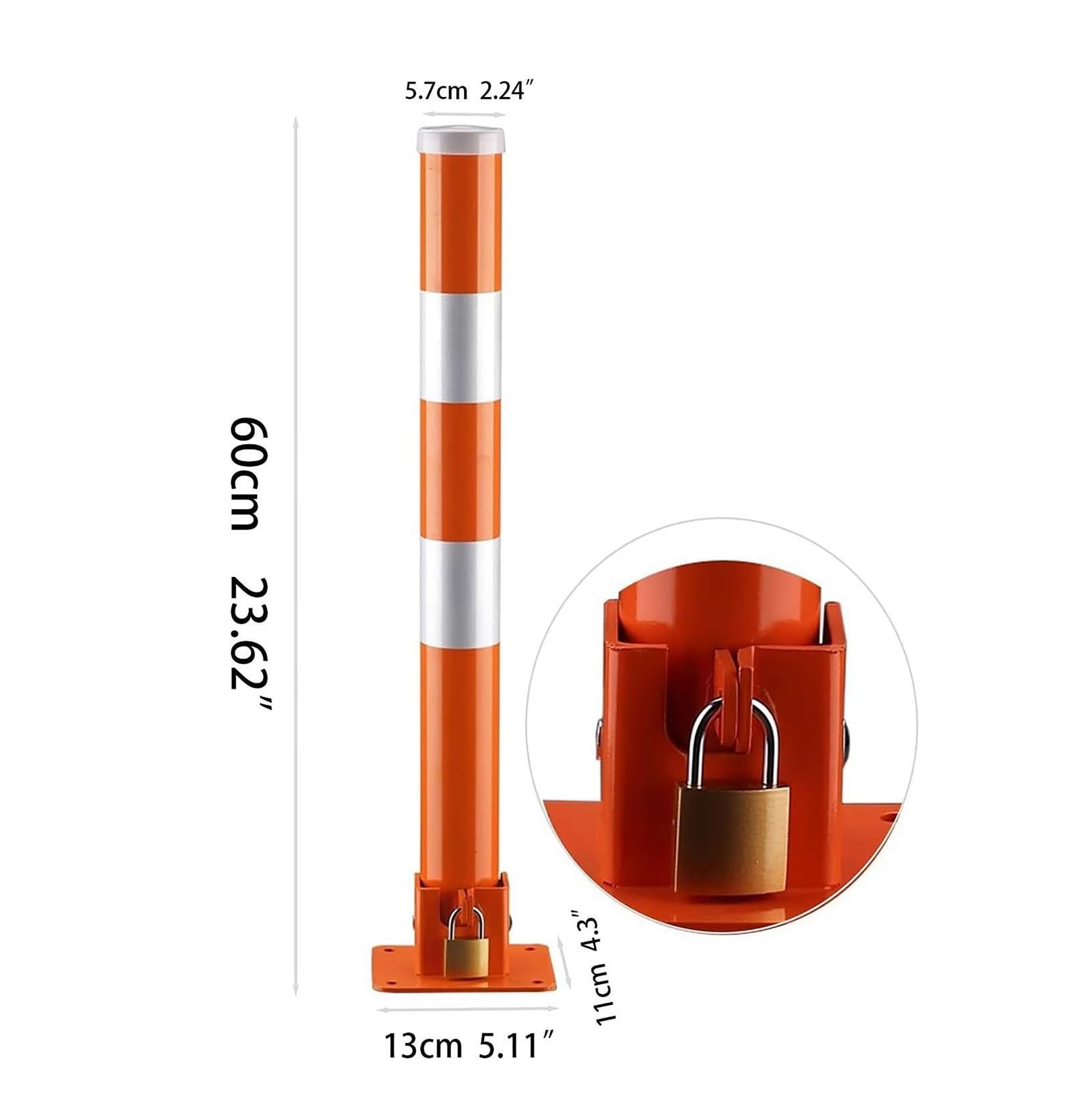 Borne de sécurité Pliable en Acier avec Bandes réfléchissantes