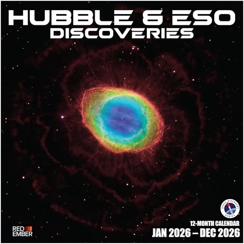 Image of RED EMBER Hubble & ESO Discoveries 2026 Wall Calendar 12 Month | 12 inch x 24 inch Open | Thick & Sturdy Paper | Giftable | Space Calendar 2026