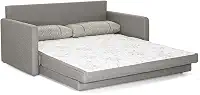 Sofá-Cama 3 Lugares Queen Herval Aurora, Linho Cinza, 176 cm