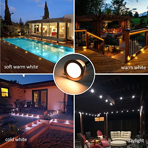 Sumaote Dimmable Led Deck Lights With 2700K~6500K Cct Function, 12V Low Voltage Indoor/Outdoor Step Stair Light, Bluetooth App Control, Ip67 Waterproof For Patio Garden Yard, 10-Pack #TOP6