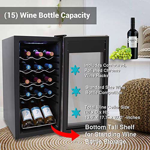 Nutrichef PKCWC15 15 Bottle Fridge | Red And White Chiller thumb #5
