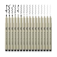 Mr. Pen- Drawing Pens for Artists, 8 Pack Black Multiliner/Fineliner Micro Anime/Sketch Pens