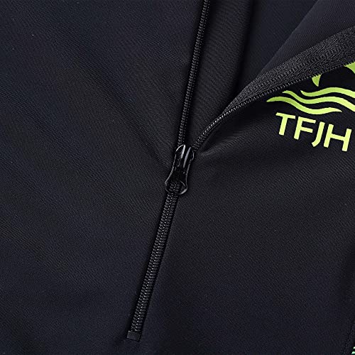 Image of TFJH E 3 in 1 Sets Girls Swimsuits Short Sleeve Rashguard Suit UV 50+ Princess Swimwear Dress Skirt Zip 3-12Y