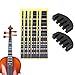 6 Piezas Accesorios Violín Pegatinas Mapas de Escala Tono Entonación Etiquetas Fingerboard - 4/4, 2 Piezas Goma 4/4 Práctica Sordina para Violín, Color Negro