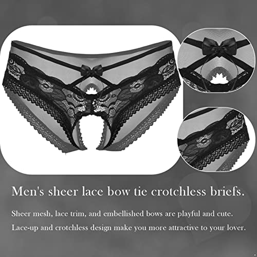 Linjinx Men's Lace Thongs Sissy Low Waist Panties Enhancing Cock Pouch Gay Wear Briefs Underwear3