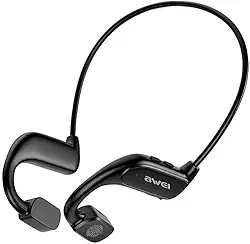 Fone Condução Óssea Bluetooth Corrida Academia Esportivo Capacidade de Bateria Até 8 horas Microfone Cancelamento Ruído Chamadas