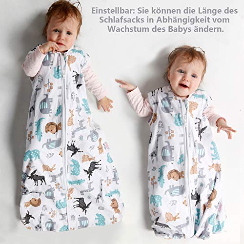 Lictin Slaapzak baby zomerslaapzak babyslaapzak instelbaar 70-90 cm voor pasgeborenen 3-18 maanden - Afbeelding 6