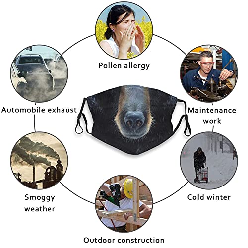 Animal Face Bear Design Face Mask, Washable Reusable Adjustable Adults Masks With Filter Balaclava For Women Men #TOP6