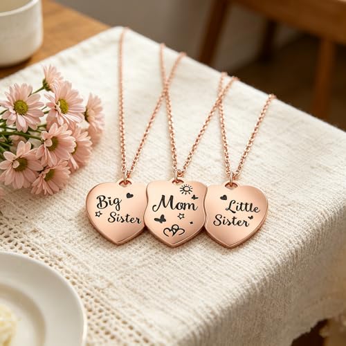 Image of Sunflower Jewellery Friendship Necklace for 3 4 Stainless Steel Heart-Shaped Necklace /Bracelet Three Hearts Composed of Friendship Necklace /Bracelet, Gifts for Friends