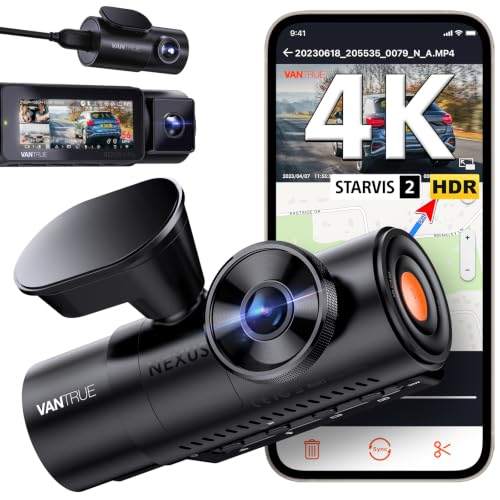 VANTRUE N4 Pro Dashcam Voiture 3 Canaux 4K+2x1080P Avant Int. Arrière HDR