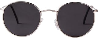 Polarized Sunglasses For Women Men,Classic Small Round Polarized Sun Glasses Black Gold Metal Frame Eyewear