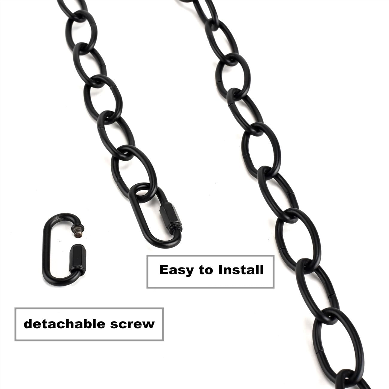 Chandelier Chain 6/10/15 Feet SANGLE SOPFFY Light Fixture Chain for Chandelier or Swag Light Fixtures,Lighting Chain Extension with Link Locks, Plant Hanging Chain(Black, 6 Feet) — Amazon image 3