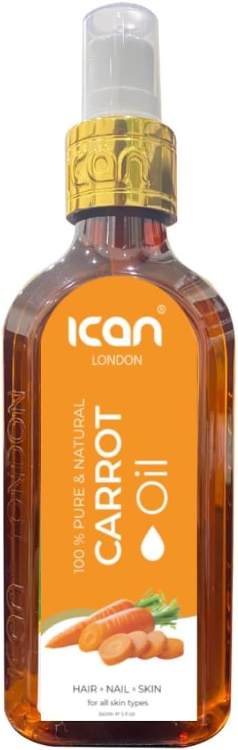 ICAN LONDON 100% PURE & NATURAL CARROT OIL FOR HAIR, SKIN AND NAILS 150ML