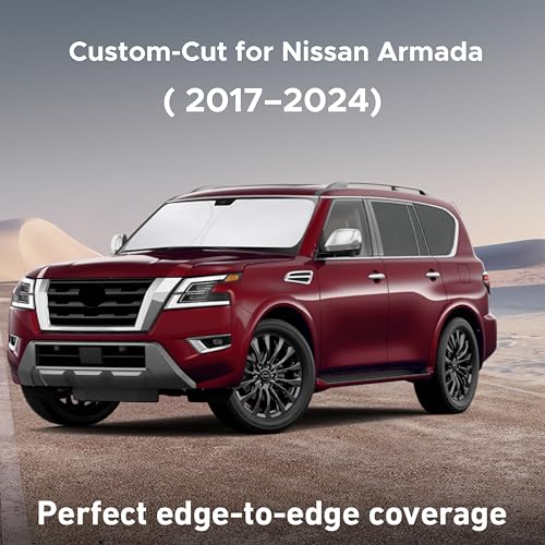 Image of EcoNour Windshield Sunshade Compatible for Nissan Armada 2017-2022 2023 2024, Sun Visor for Front Windshield & Window Sun Shade Cover, UV Heat Blocker & Protector, Car Accessories