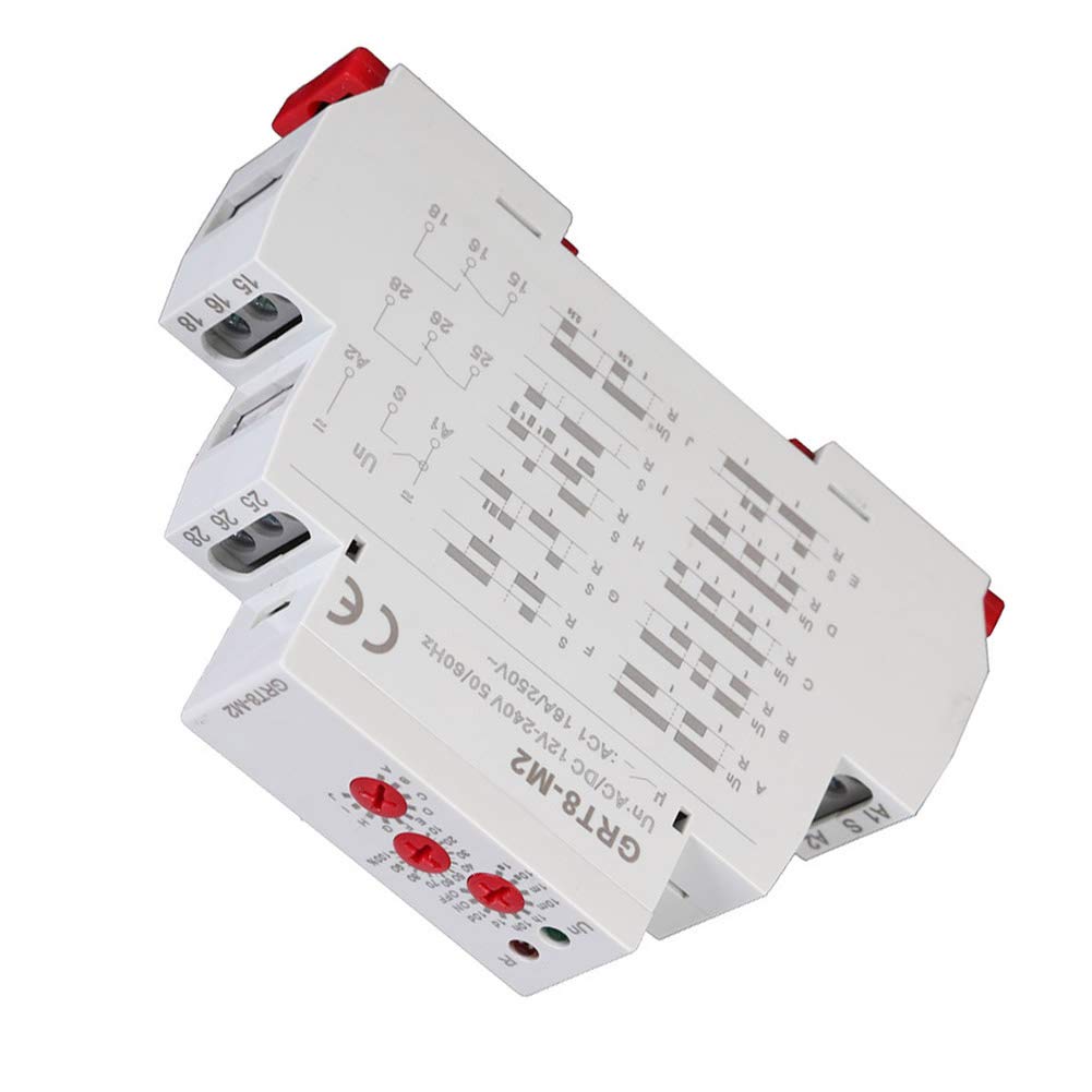 Relé de Tiempo Multifuncional, 2 uds., con 10 Modos de Retardo, Ajuste de Amplio Rango, Montaje en Carril DIN, CA, 12V-240V
