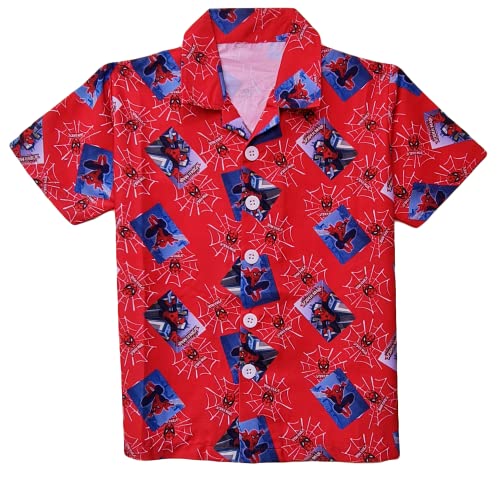 Image of Boys Printed Half Sleeve Night Suit in Red Color Summer Wear Pyjama Set for Boy