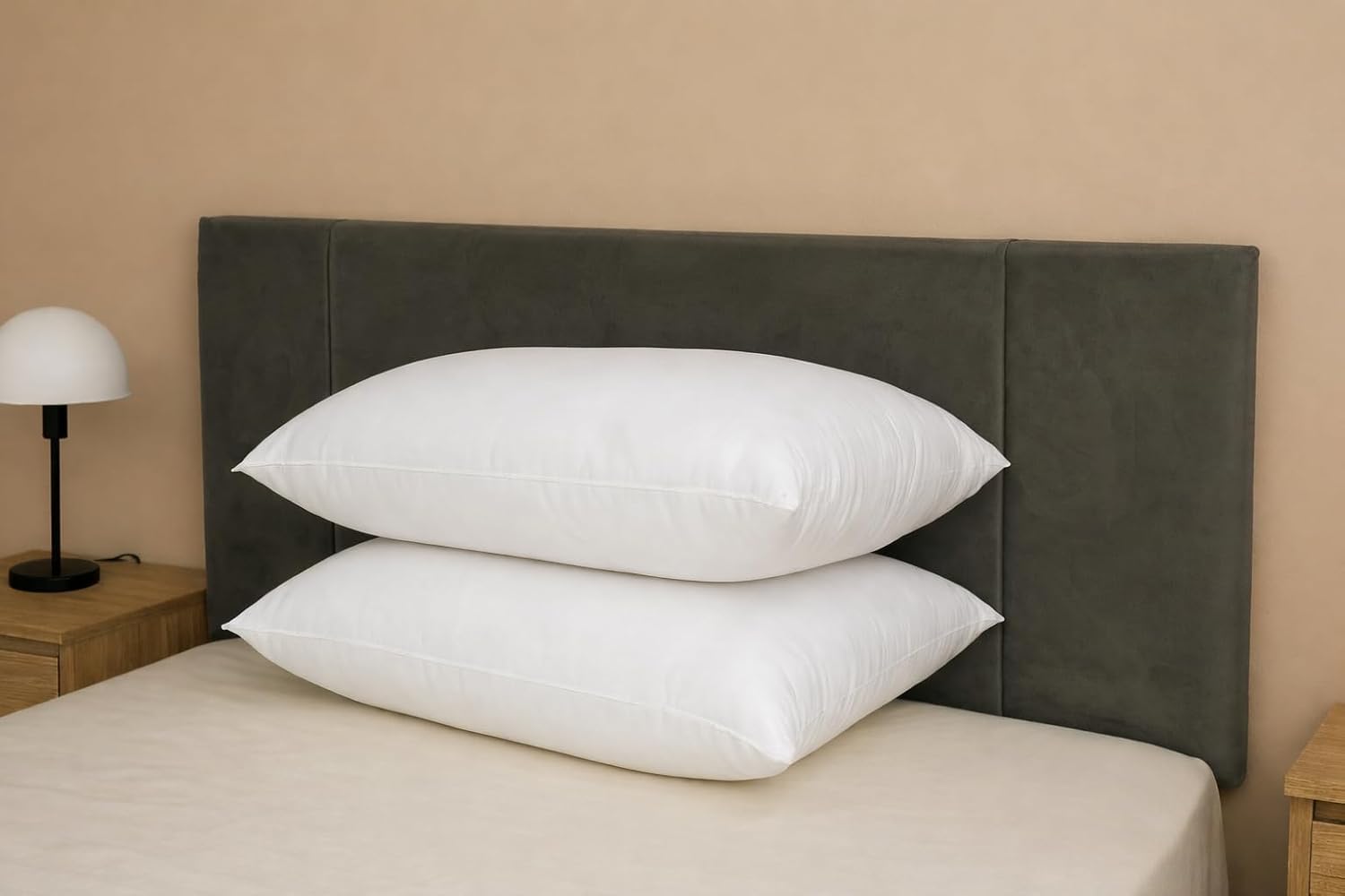 ARLINENS Pack of 2 Pillows Luxury Plain Bounce Back Extra Filled Hollow Fibre Pillows