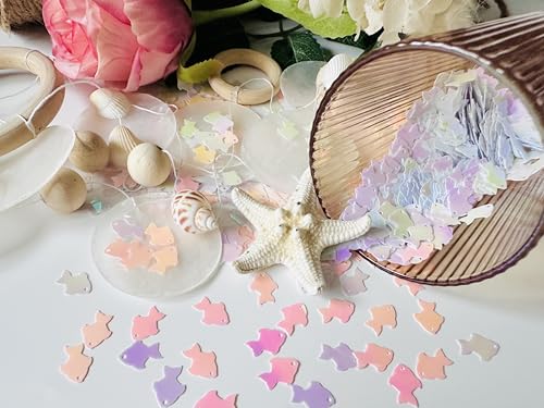 Image of Fish Confetti for Party Table Decor | 1000+PCS Pink&Purple Glitter Fish Table Confetti Decortions for Party Supplies