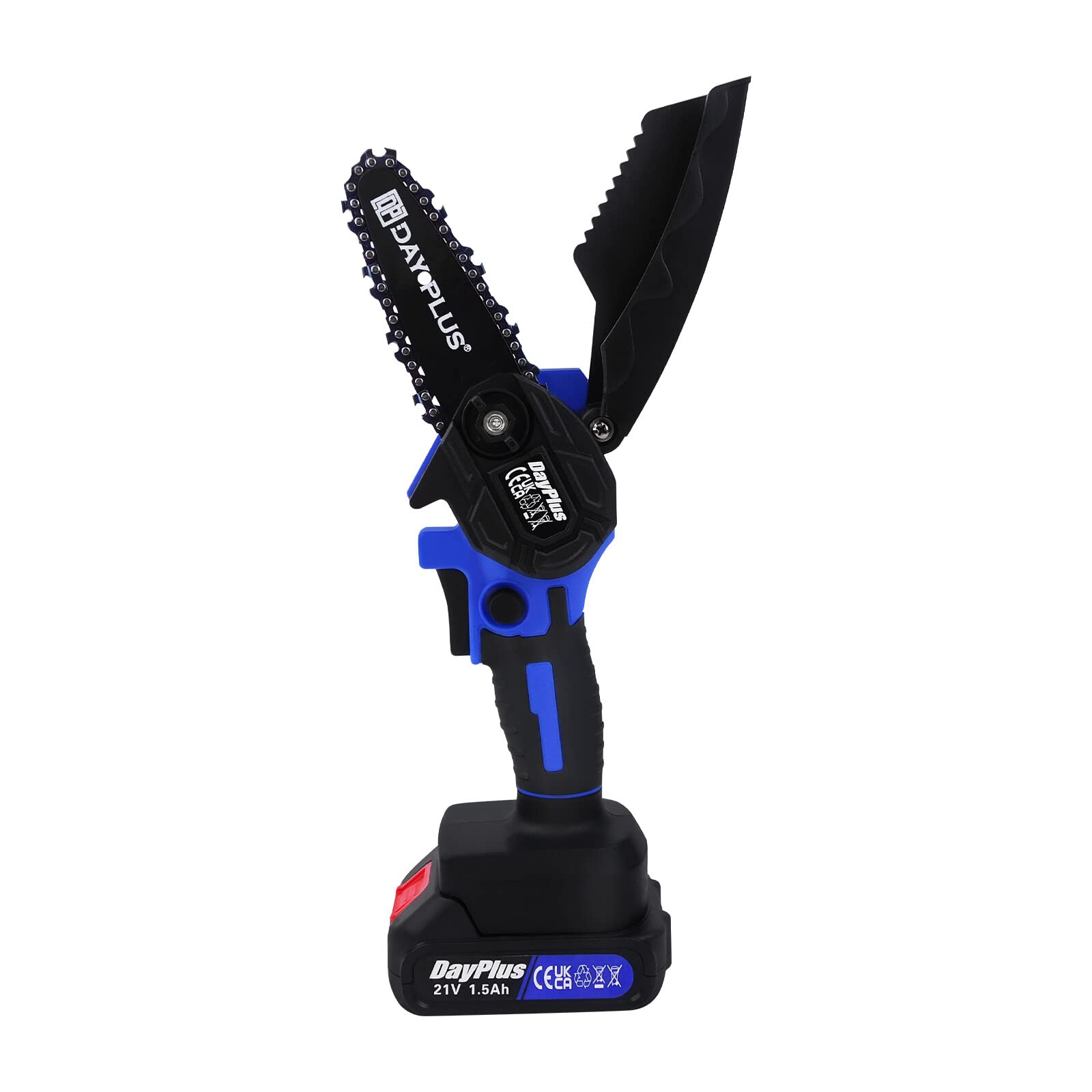ZISTEL Cordless Mini Chainsaw – 21V, 4-Inch Bar, With 2 Batteries & Charger – Lightweight Electric Chain Saw For Wood Cutting & Pruning