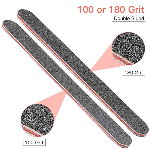 Nail File 10 PCS Professional Double Sided 100/180 Grit Nail Files Emery Board Black, Manicure Pedicure Tool and Nail Buffering Files,Great For Natural Nails and Acrylic Nails