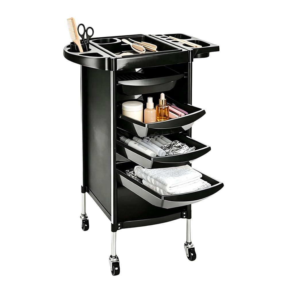 Haivorantel Hairdressing Trolley with 4 Drawers on Wheels