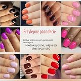 Viugex Brązowe krótkie tipsy, kwadratowe, akrylowe, pełne krycie, naturalne tipsy, wielokrotnego użytku, dla kobiet i dziewcząt, do codziennego noszenia, 24 szt
