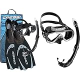 Cressi Pluma/Pluma Bag - Premium Flossen Set, Schwarz/Silber - Schnorchel Set, 41/42 & Unisex-Erwachsene Onda Mare Schnorchelset Tauchset Taucherbrille, Schwarz, Einheitsgröße