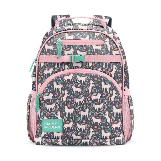 Simple Modern Kids Backpack for School Boys Girls | Kindergarten Elementary Toddler Backpack | Fletcher Collection | Kids - Medium (15" tall) | Unicorn Fields