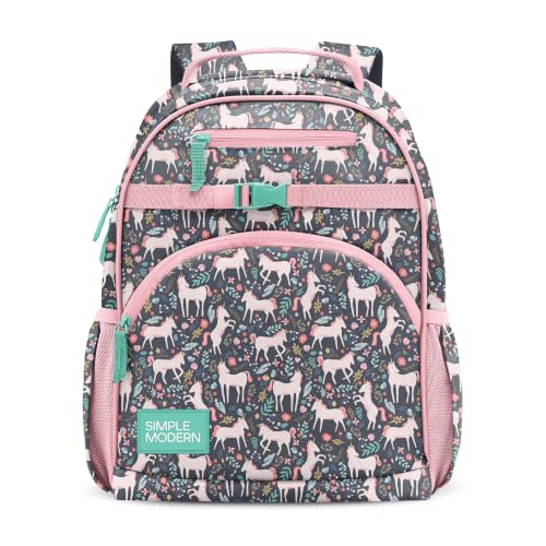Simple Modern Medium Toddler Backpack for School Girls and Boys | Kindergarten Elementary Kids Backpack | Fletcher Collection | Kids - 15" tall | Unicorn Fields