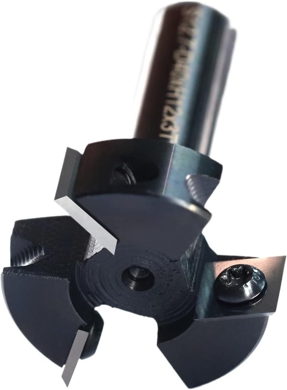 12mm Shank Router Bit Spoilboard Slab Surfacing Planing 3-Wings Carbide Insert 4-Edges(10pcs Inserts only)