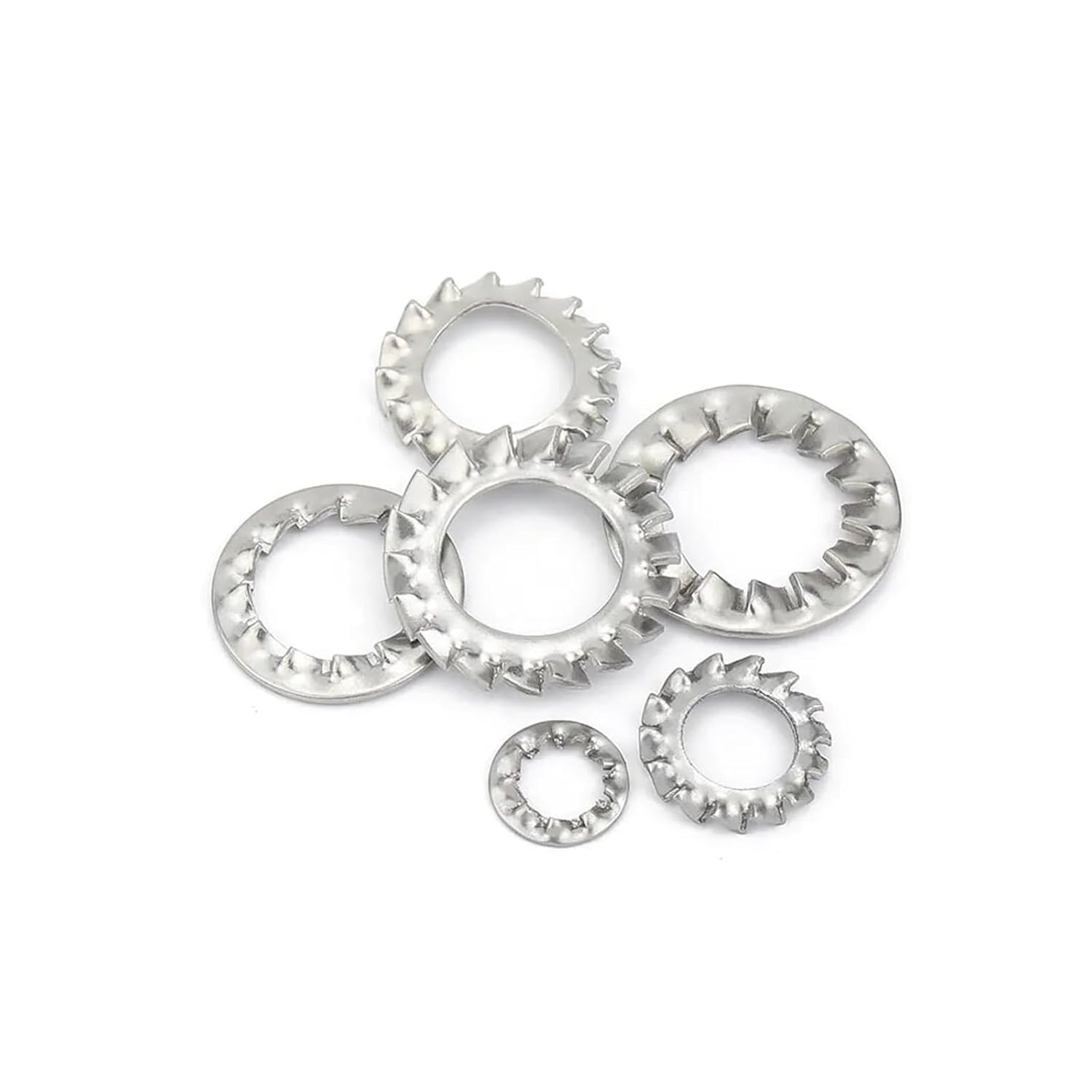 304 Stainless Steel External Toothed Lock Washer Set M2 to M24(Internal,50pcs M6)
