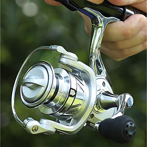 LINNHUE 2021 新しい 銀 GA3000 スピニングリール ギア比 5.2: 1 すべての金属 リール 最大ドラグ力 8kg 穴釣り 海釣り 淡水釣り 左右交換可能 軽量 リール 8枚目
