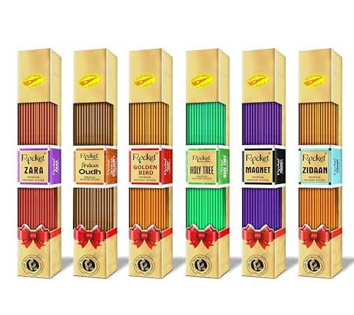 Image of Rocket Agarbatti Mix Metalize Sticks (Pack of 6)|| Best metalize Incense, Mixed Aroma,Luxurious Incense,Perfect for Pooja|