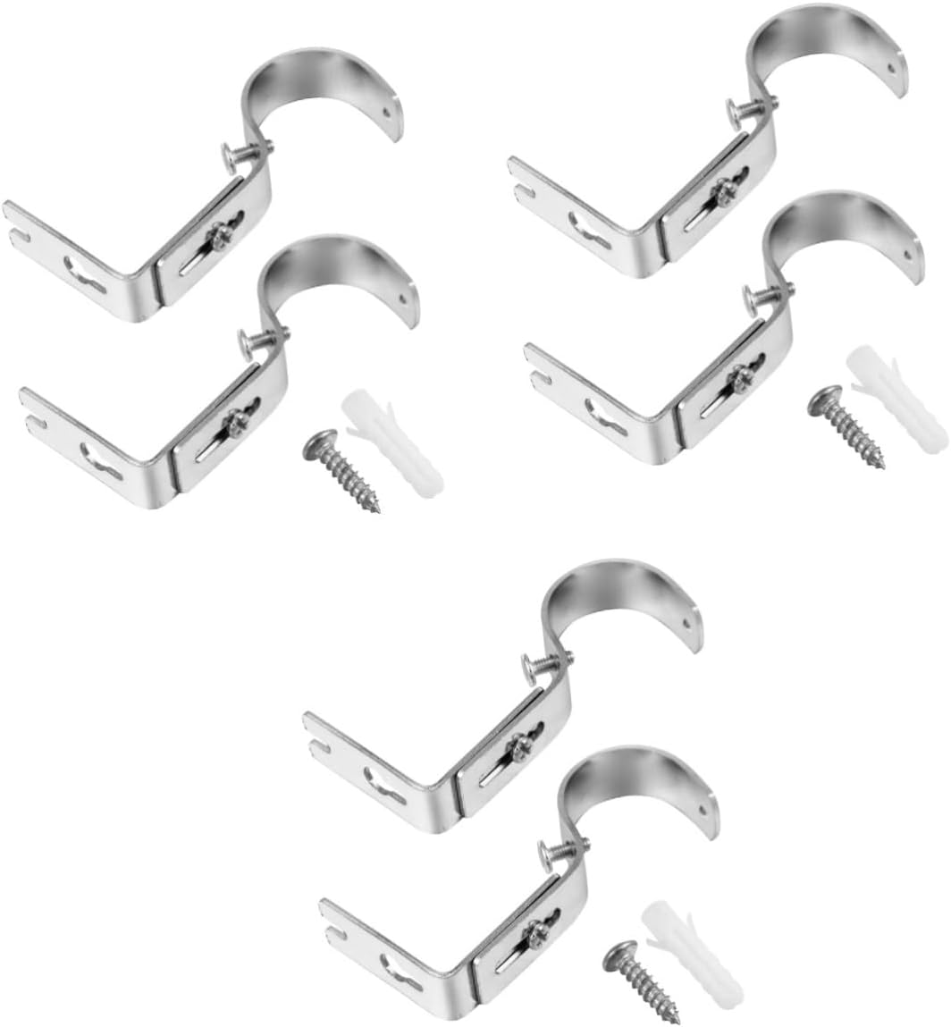 6pcs Adjustable Blind Rod Brackets Heavy Duty Curtain Rod Holders Window Support