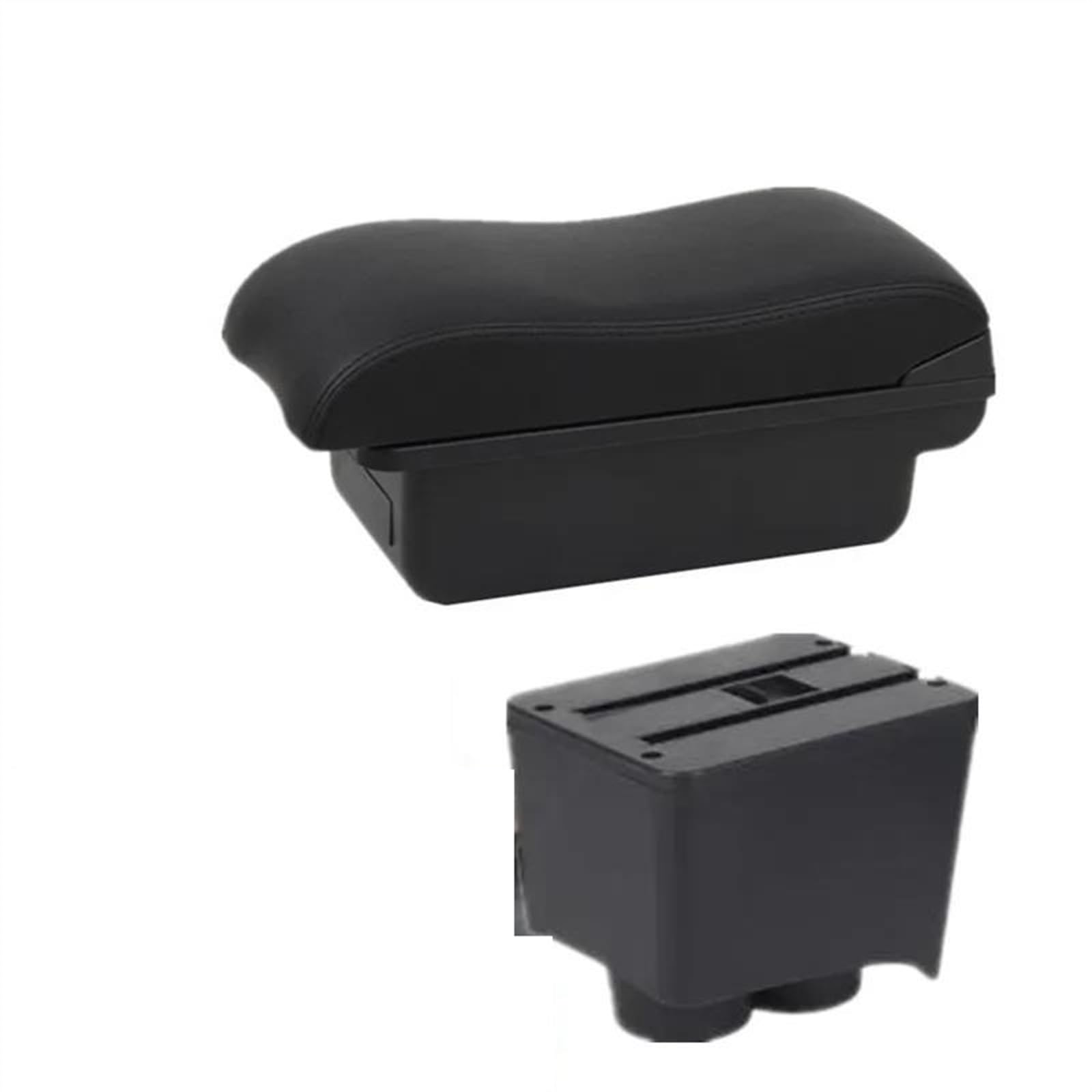 NOHEEU Car Armrest Box 2002-2009 Interior Retrofit Storage Accessories For Polo 9N 3 Mk4(A2 black line No USB)