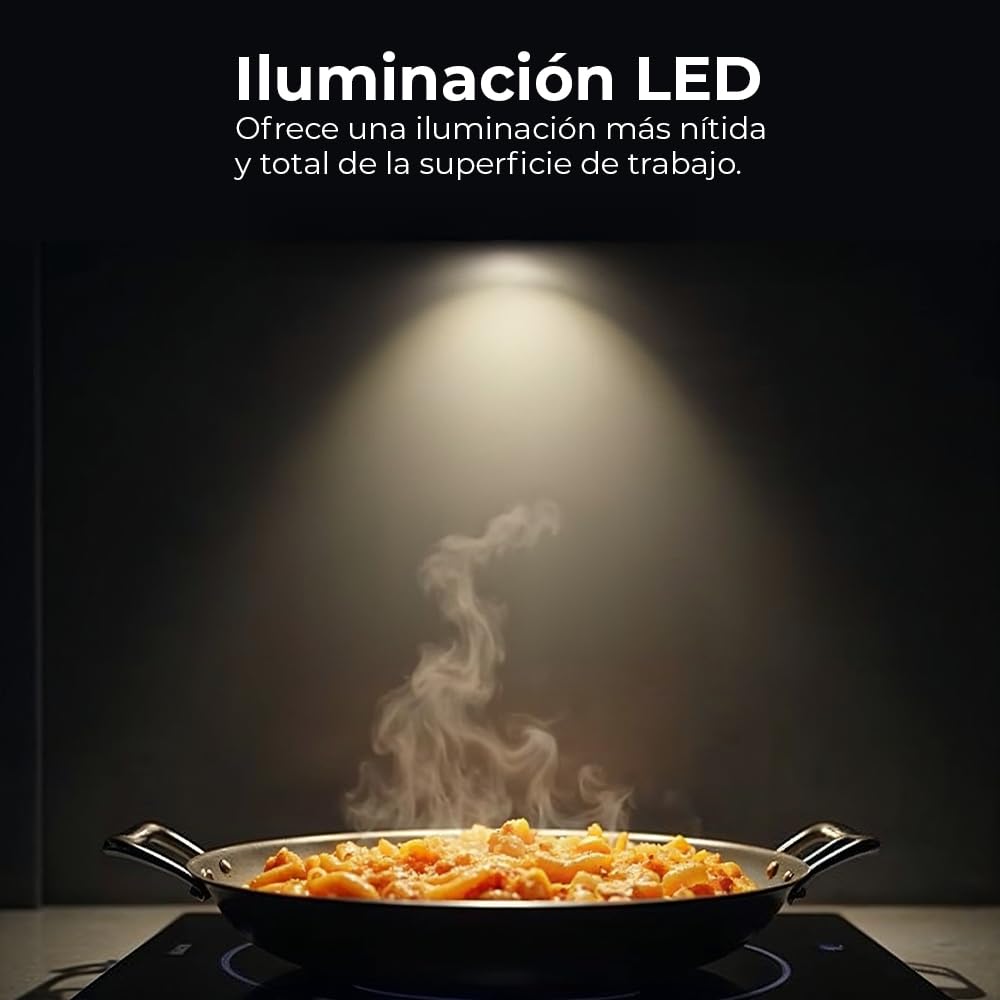 Svan Campana Extractora Piramidal 60cm Inox SCPP601BX. Potencia 66,5m3/h, Tiro Doble, 3 Velocidades, Control Manual, Filtro apto para Lavavajillas
