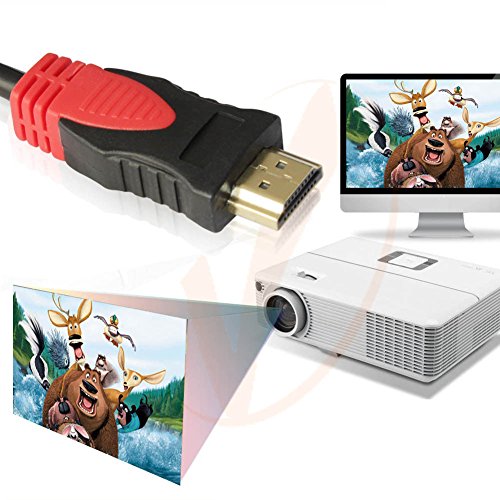 Cablevantage Hdmi Cable 2.0 75 Feet, Ultra-High Speed Supports Ethernet Audio Return ( Arc ), Bandwidth Up To 18Gbps, 3D Hd 1080P Ready, 75Ft Braided Nylon Cable Cord Gold Plated Red #TOP1