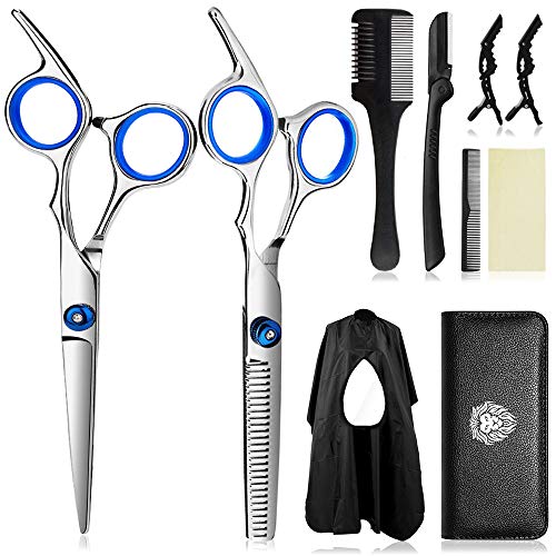 Hair Cutting Kit - 9 Pcs Hair Scissors Set, Barber Scissor Hairdressing Professional Scissors Sharp Hair Cutting Set for Women and Men