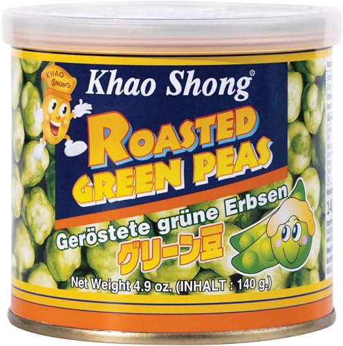 Khao Shong – Grüne Erbsen im Teigmantel umhüllt mit Wasabi Geschmack - Scharfer Asia Snack & Knabberartikel aus Thailand – 1 x 140 g