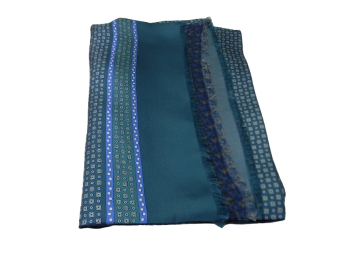 Avantgarde-Sciarpa uomo double seta lana verde scuro nero made italy colore verde scuro fantasia 3