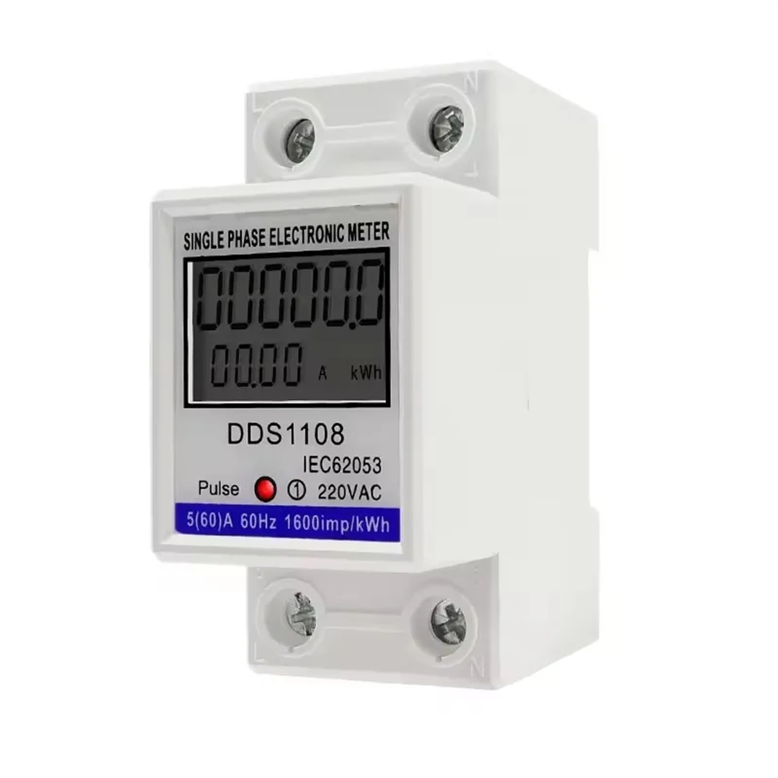 Jednofazowy licznik energii elektrycznej LCD, KWH VAW AC, cyfrowy watogodzin, 220 V, 60a, 50 Hz, elektryczna szyna DIN