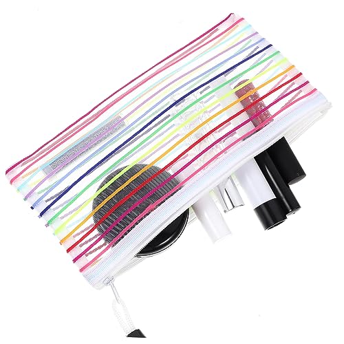 Uonlytech 6Pcs Zipper Money Bags Set Waterproof Cash Storage Pouches for Bills Coins Receipts Sturdy Travel Money Holders Label3